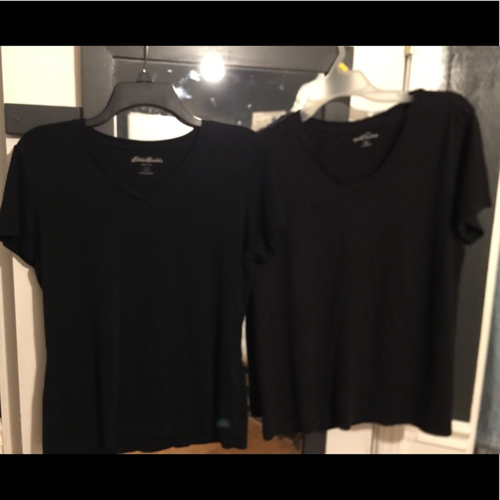 Eddie Bauer L & XL plain black T-shirts